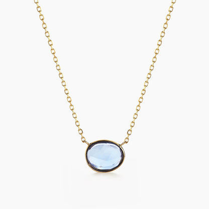 Love More Blue Sapphire Necklace in 18K Gold