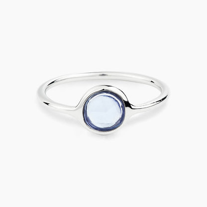 0.56ct blue sapphire ring in 18k white gold