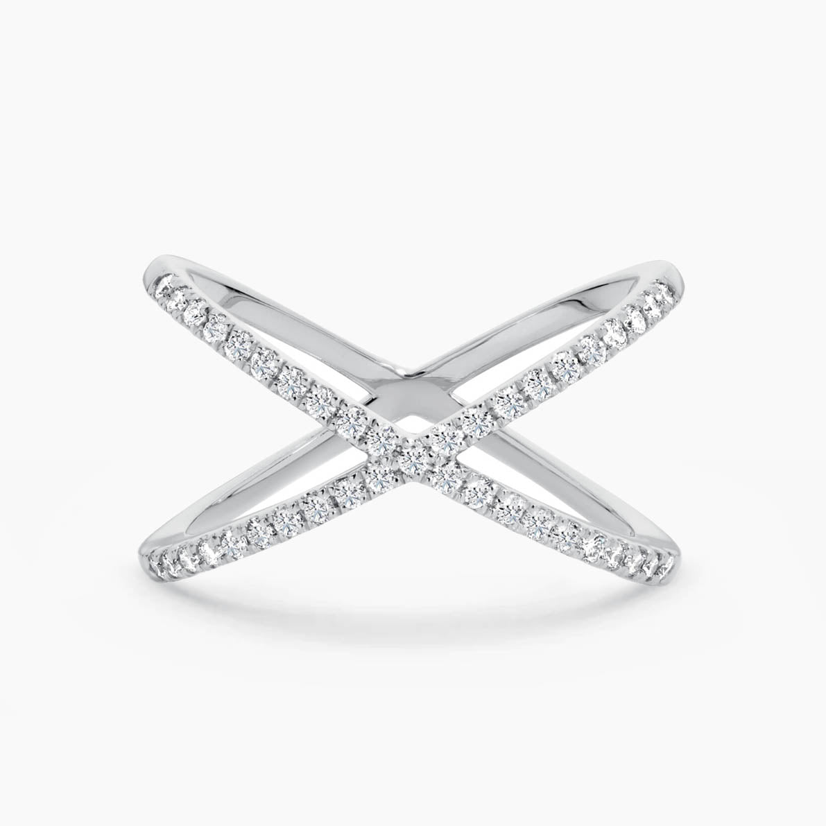 ooak cross diamond ring 18k white gold