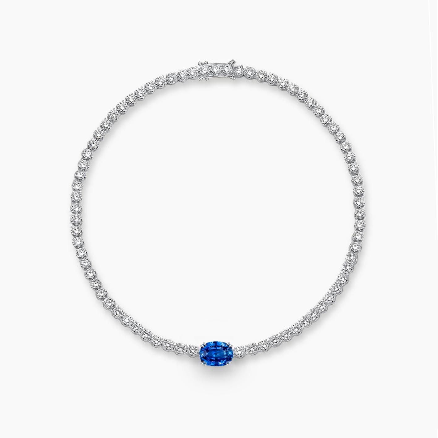 disco 2.16ct sapphire diamond tennis bracelet 18k white gold