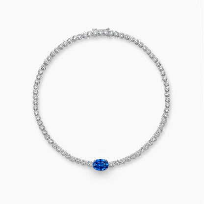 disco 2.16ct sapphire diamond tennis bracelet 18k white gold