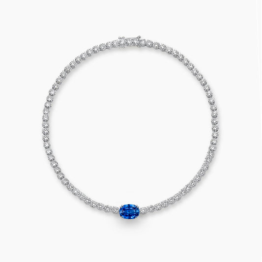 disco 2.16ct sapphire diamond tennis bracelet 18k white gold