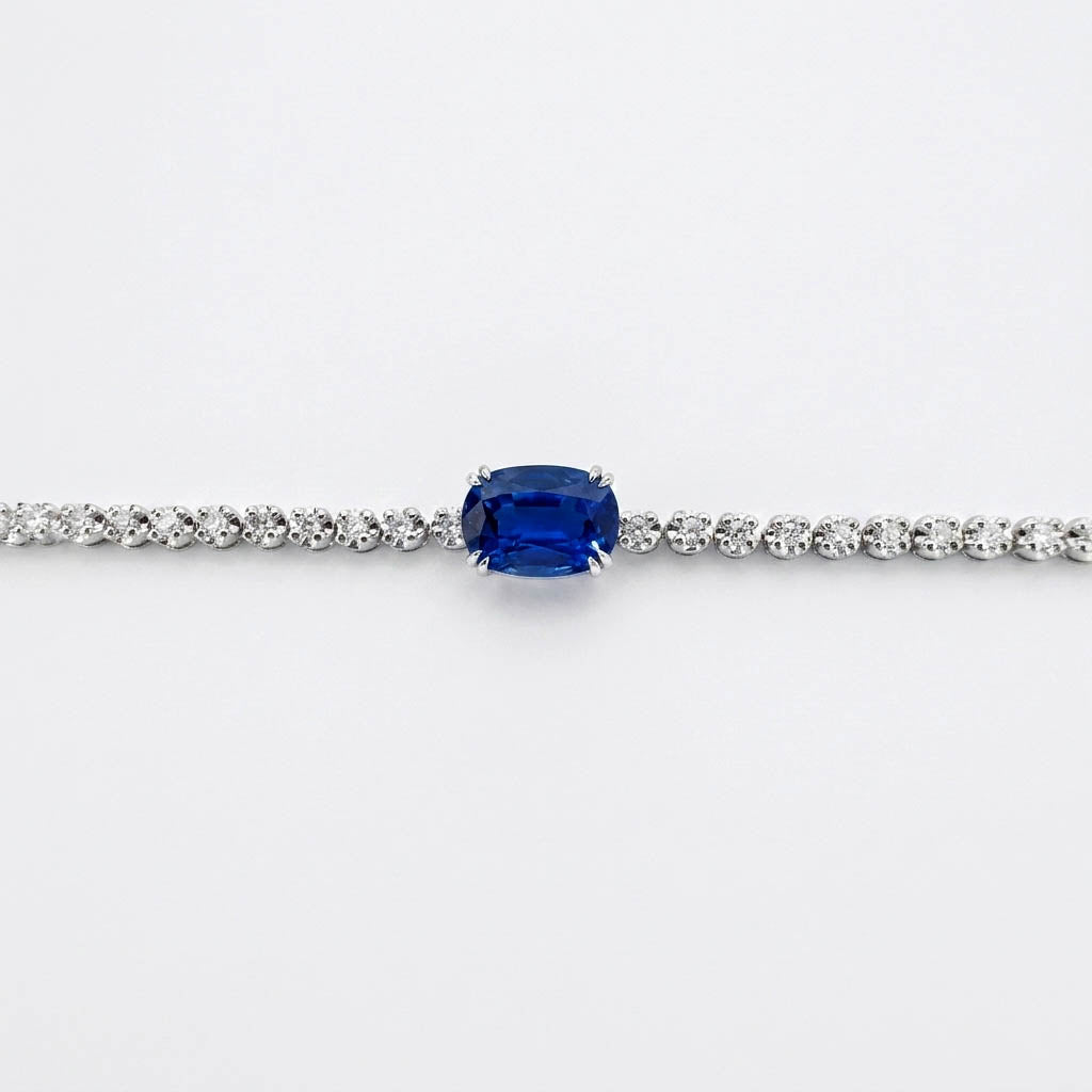 disco 2.16ct sapphire diamond tennis bracelet 18k white gold zoom