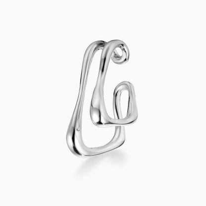 double cuff earrings 18k white gold plated sterling silver