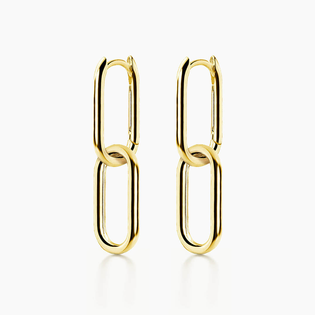 double oval earrings 18k gold plated sterling silver