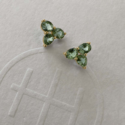 eden small green sapphire earrings in 18k gold front video
