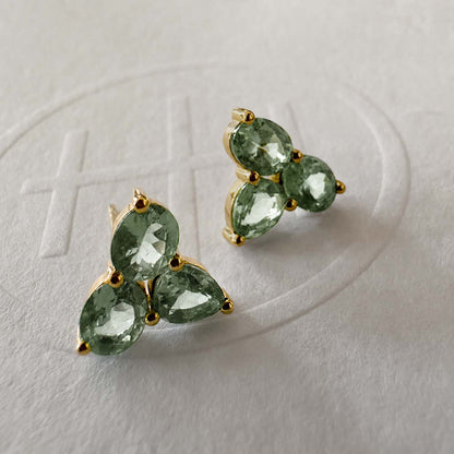 eden small green sapphire earrings in 18k gold zoom