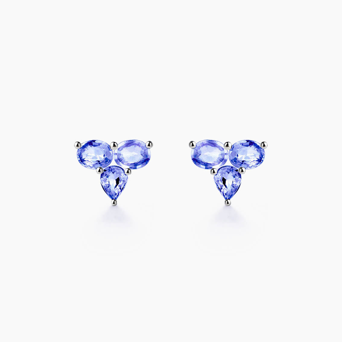 eden small tanzanite earrings in 18k white gold