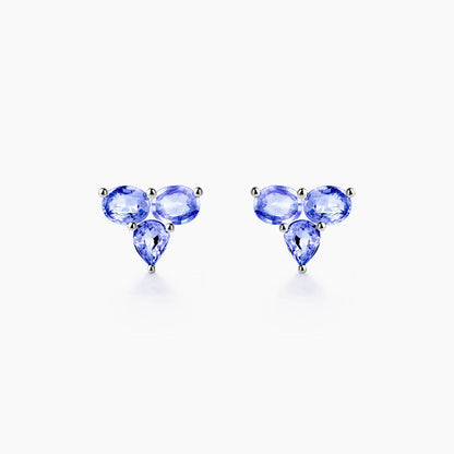 eden small tanzanite earrings in 18k white gold