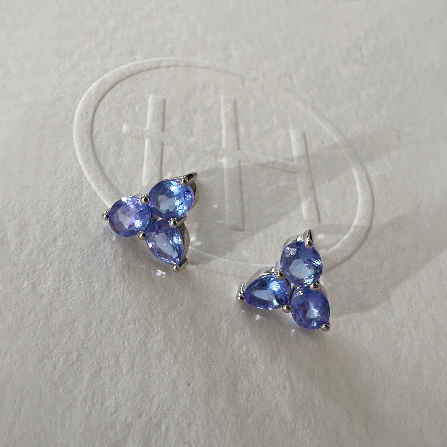 eden small tanzanite earrings in 18k white gold