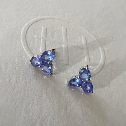 eden small tanzanite earrings in 18k white gold