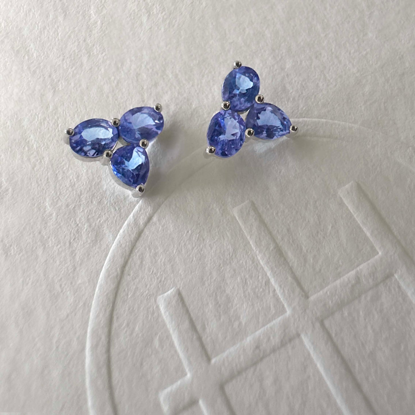 eden small tanzanite earrings in 18k white gold zoom