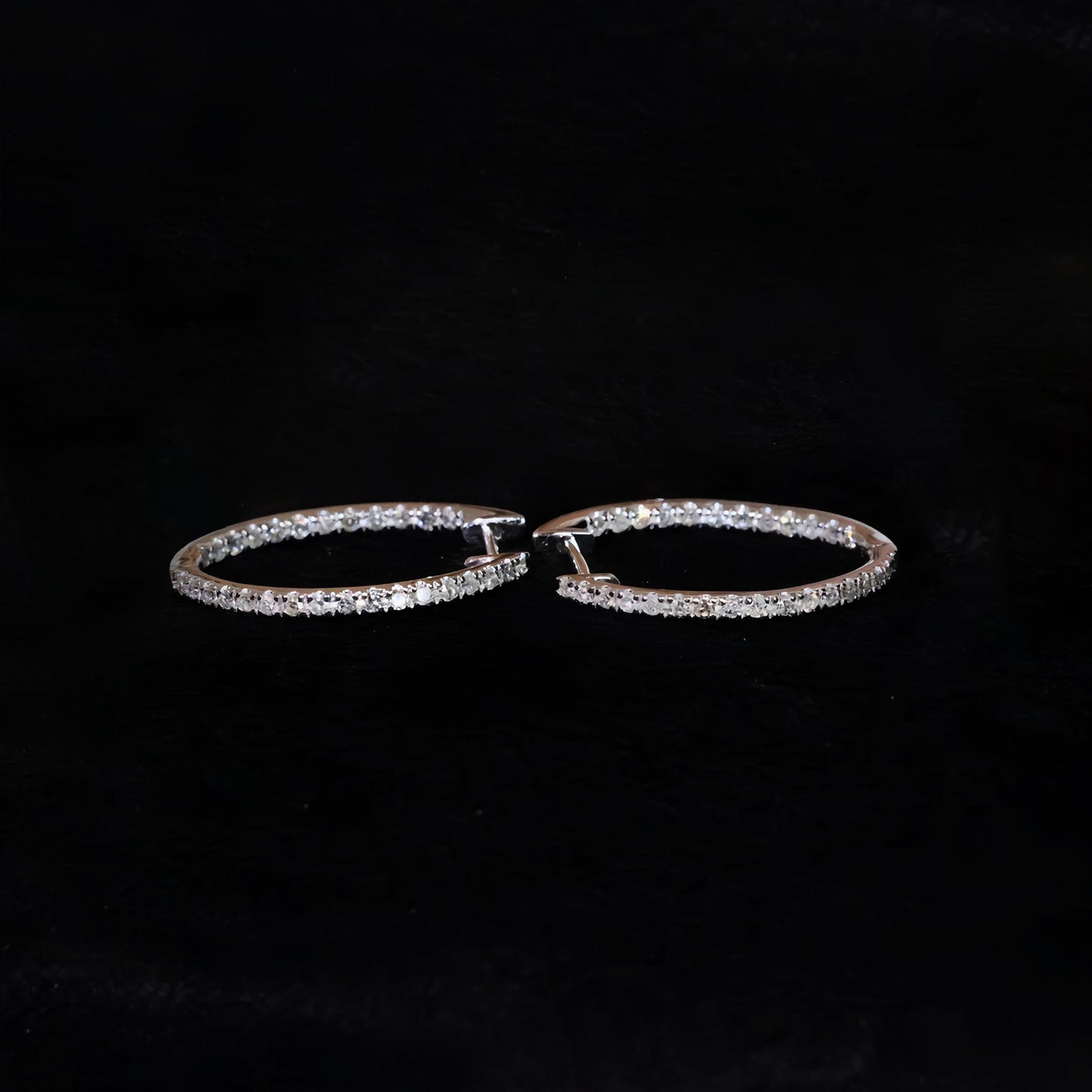 embrace 0.6ct diamond hoop earring in 18k white gold