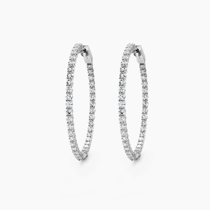 embrace 3.9ct diamond hoop earrings in 18k whte gold