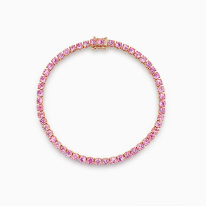 embrace pink sapphire tennis braclet in 18k pink gold