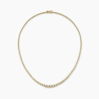 graduated tennis necklace 18k gold diamonds 3.0ct