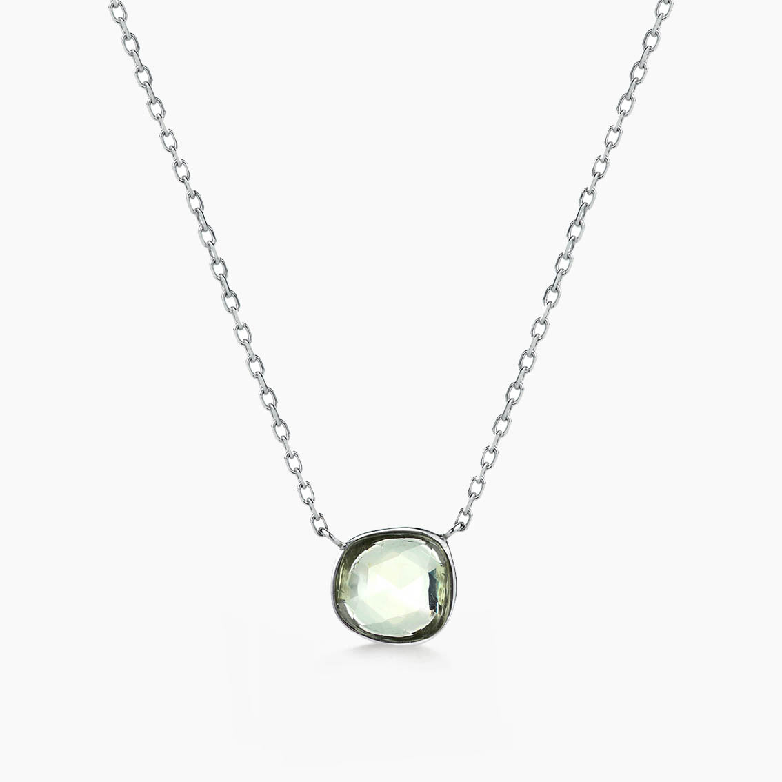 green sapphire necklace 18k white gold