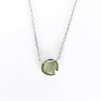 love more green sapphire necklace 18k white gold front