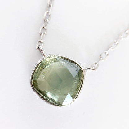 love more green sapphire necklace 18k white gold