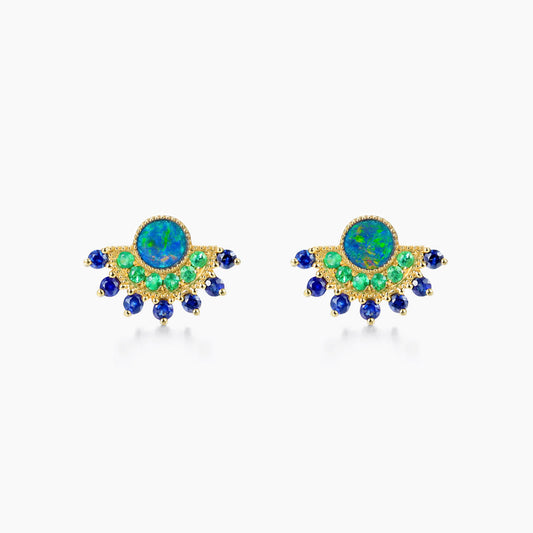 half moon opal earrings 18k gold