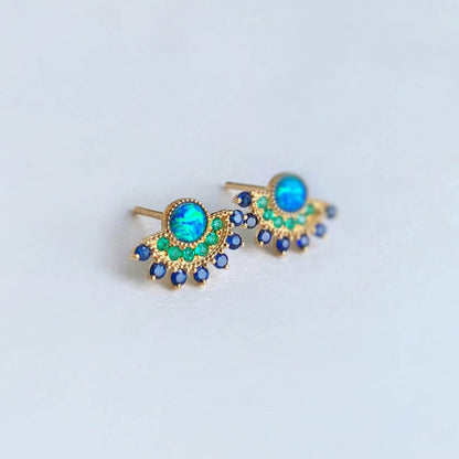 half moon opal earrings 18k gold