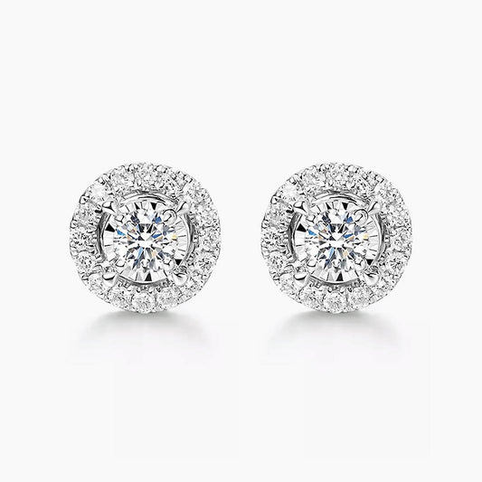 halo diamond earrings 054ct 18k white gold