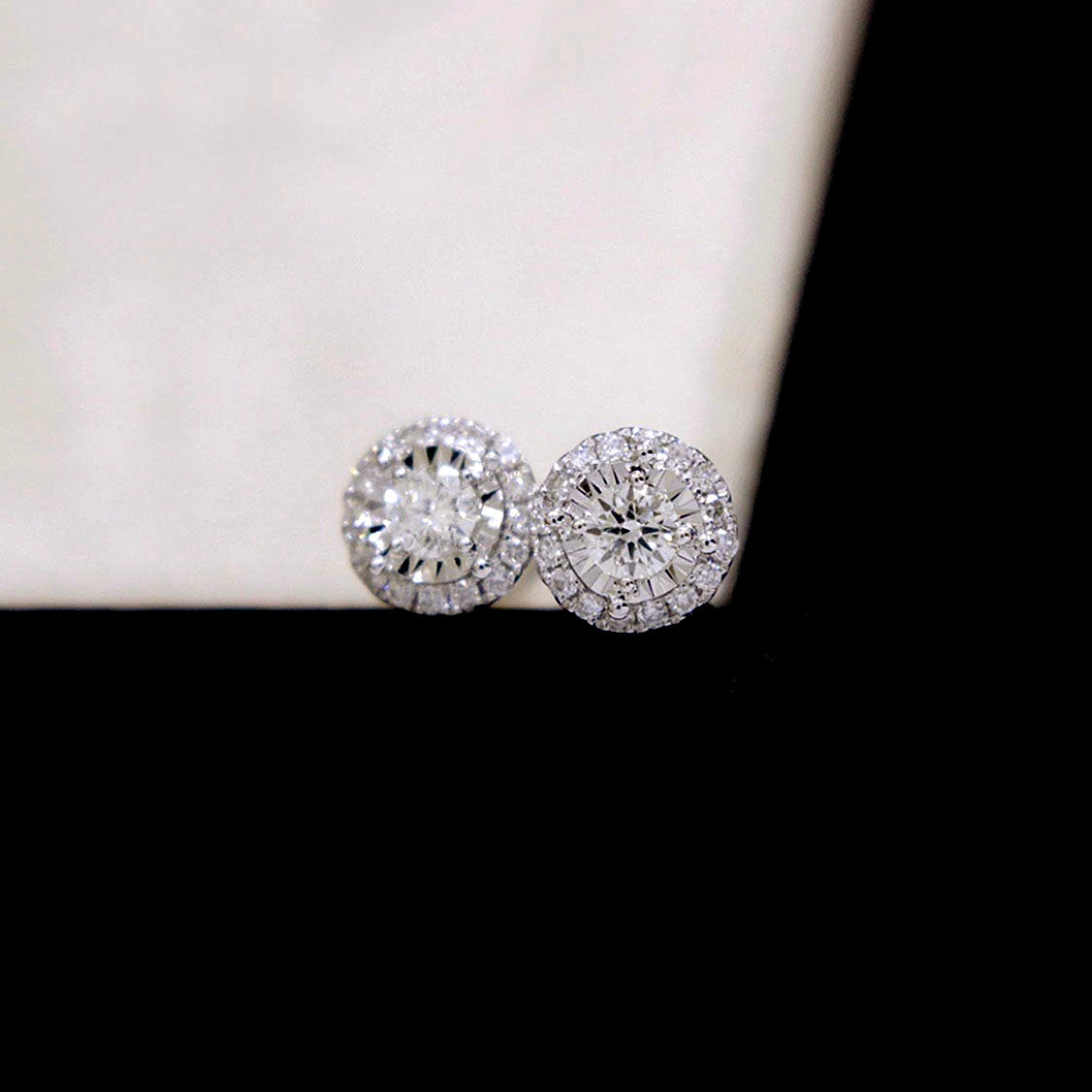 halo diamond earrings 054ct 18k white gold