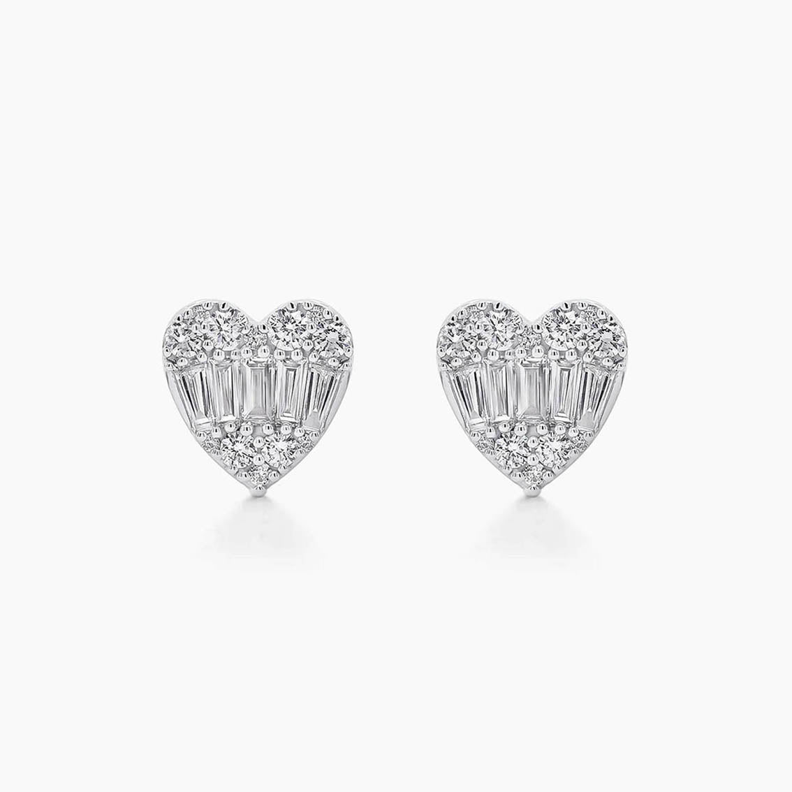 heart to have diamond earrings in 18k white gold