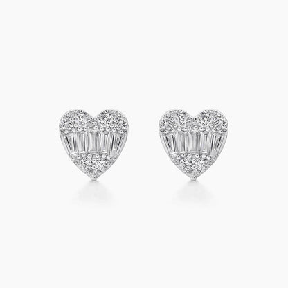 heart to have diamond earrings in 18k white gold