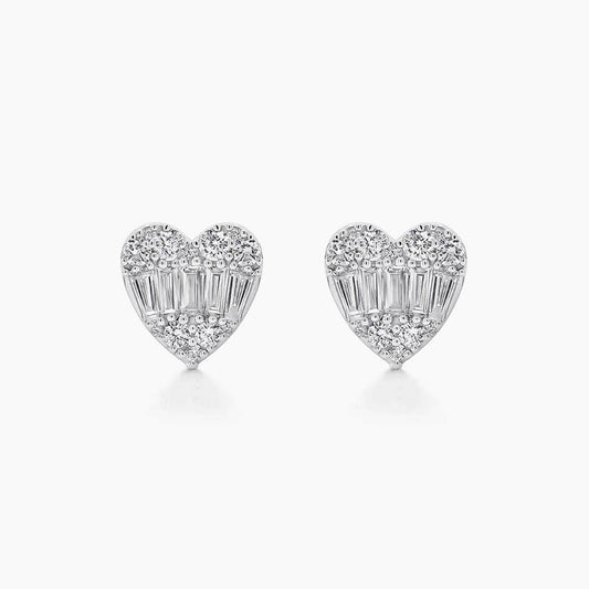 heart to have diamond earrings in 18k white gold