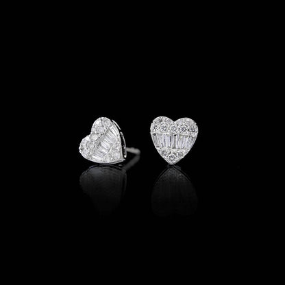 heart to have diamond earrings in 18k white gold