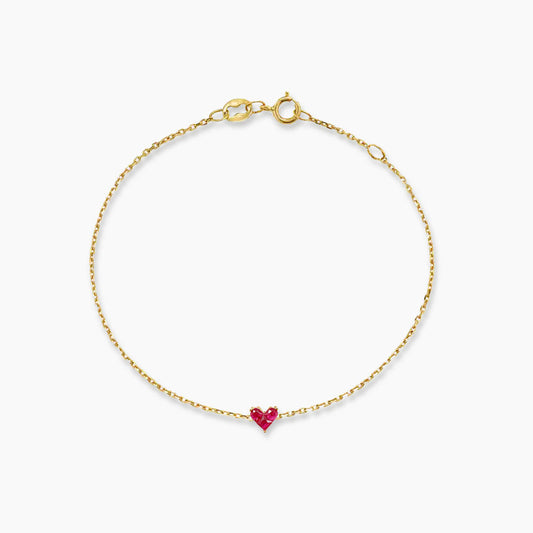 0.27ct ruby by heart bracelet 18k gold