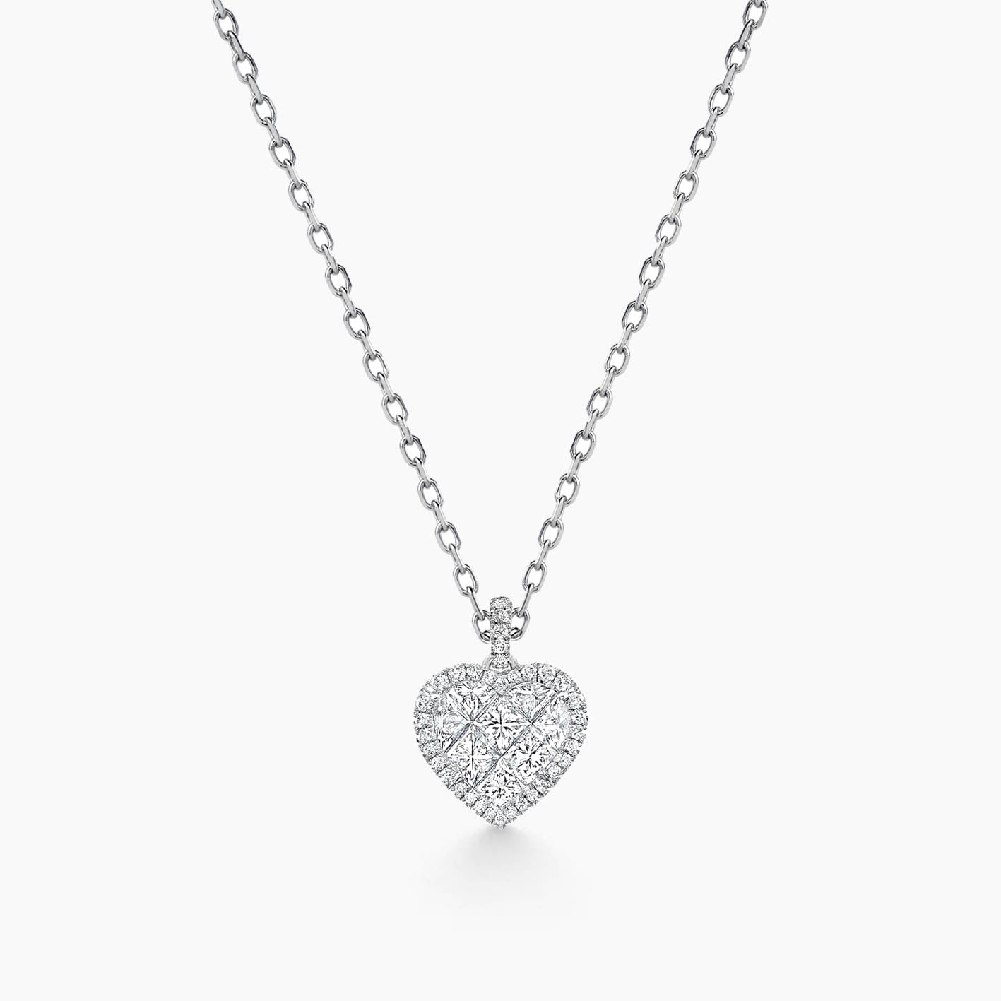 0.66ct heart to have diamond necklace 18k white gold