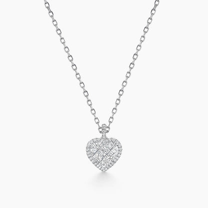 0.66ct heart to have diamond necklace 18k white gold