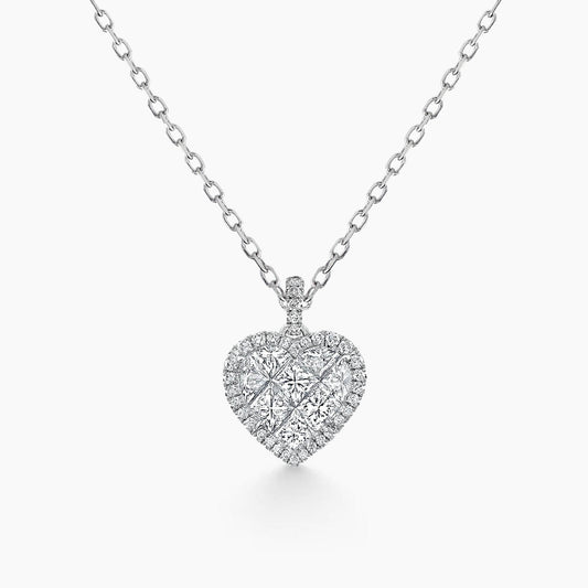 0.66ct heart to have diamond necklace 18k white gold