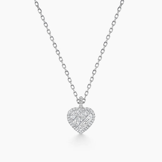 0.66ct heart to have diamond necklace 18k white gold