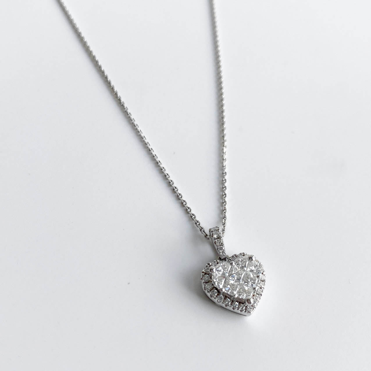 0.66ct heart to have diamond necklace 18k white gold