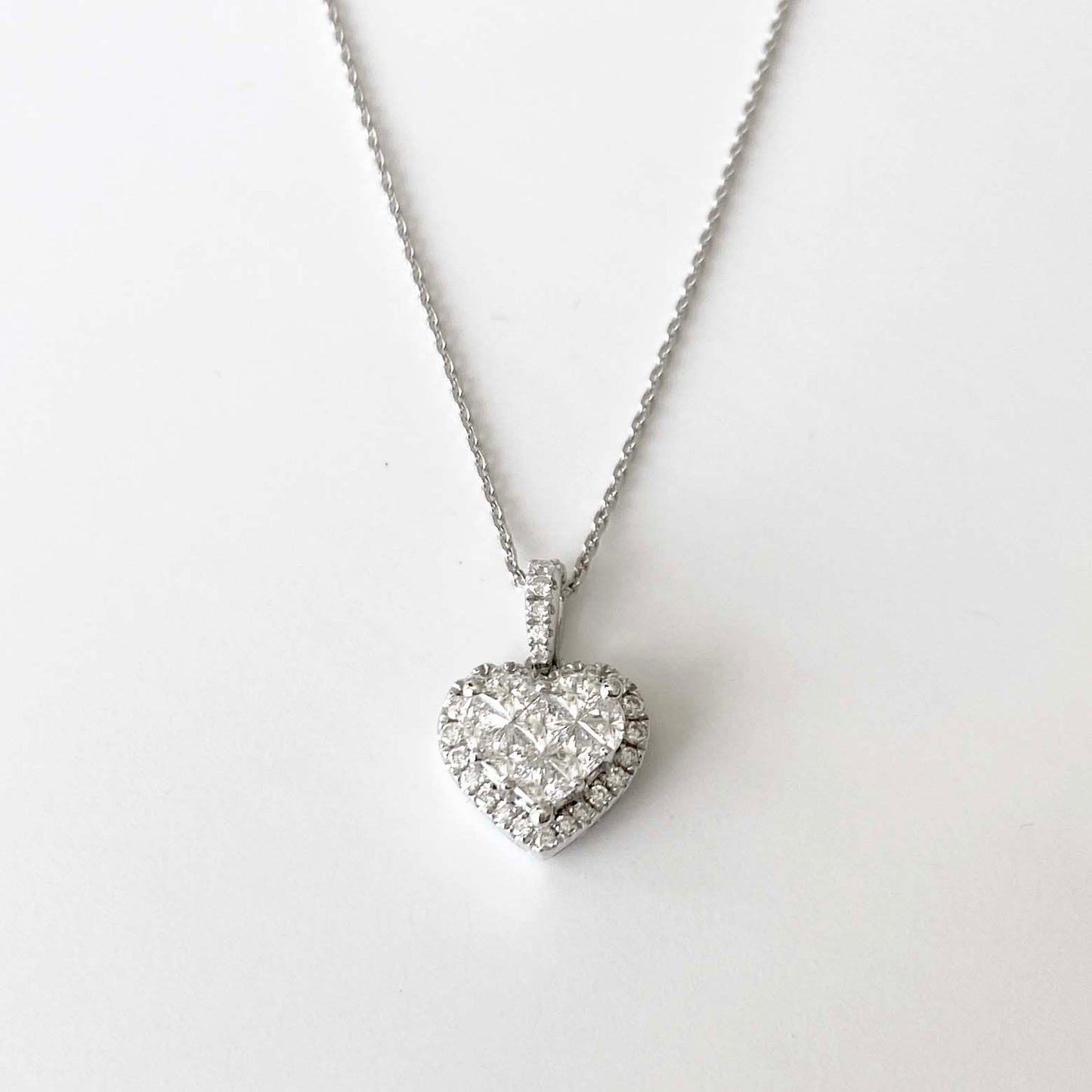 0.66ct heart to have diamond necklace 18k white gold