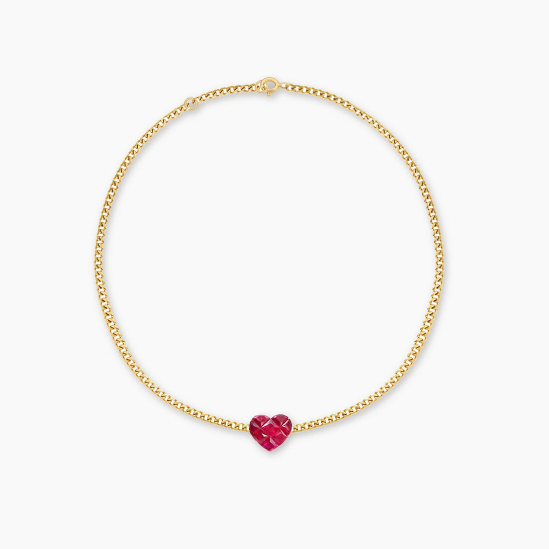 1ct ruby by heart bracelet 18k gold