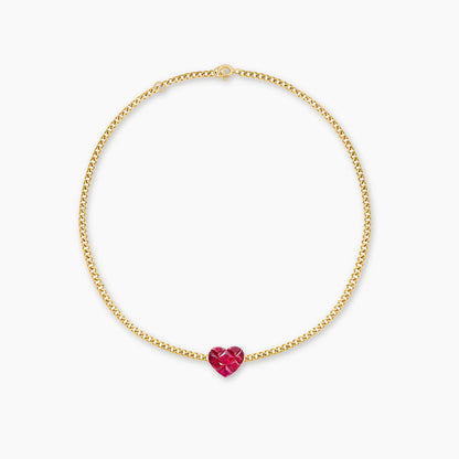 1ct ruby by heart bracelet 18k gold