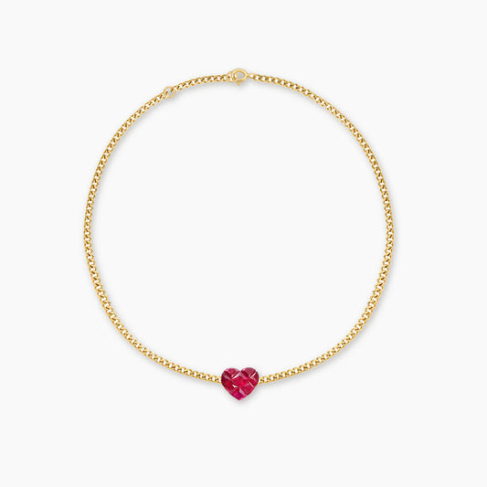 1ct ruby by heart bracelet 18k gold