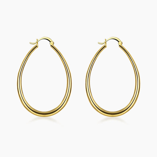 large hoop earrings 18k gold plated sterling silver