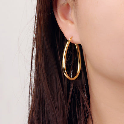 large hoop earrings 18k gold plated sterling silver on ear