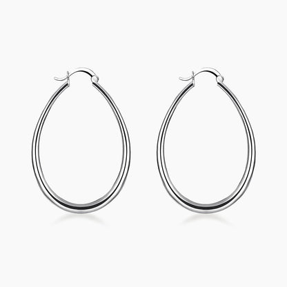 large hoop earrings 18k white gold plated sterling silver