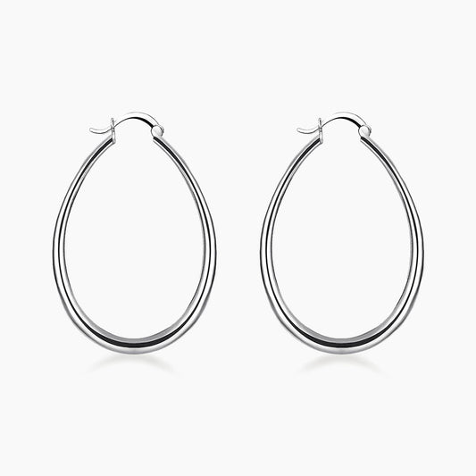 large hoop earrings 18k white gold plated sterling silver