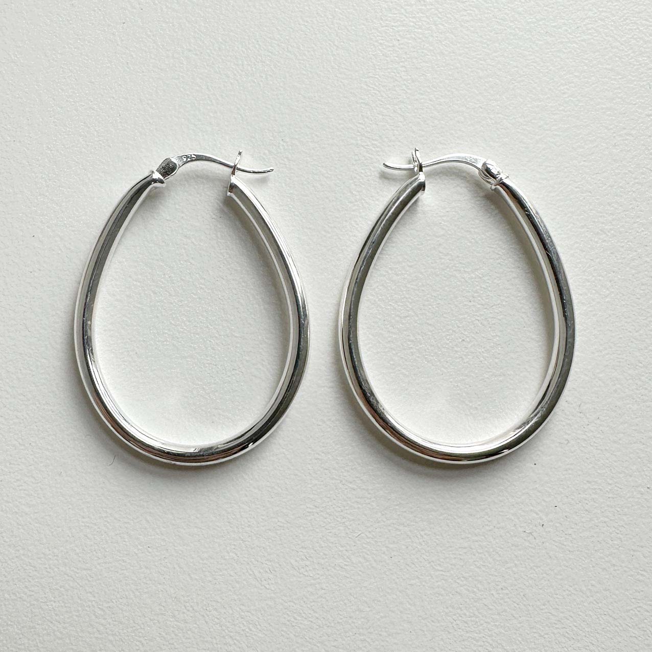 large hoop earrings 18k white gold plated sterling silver