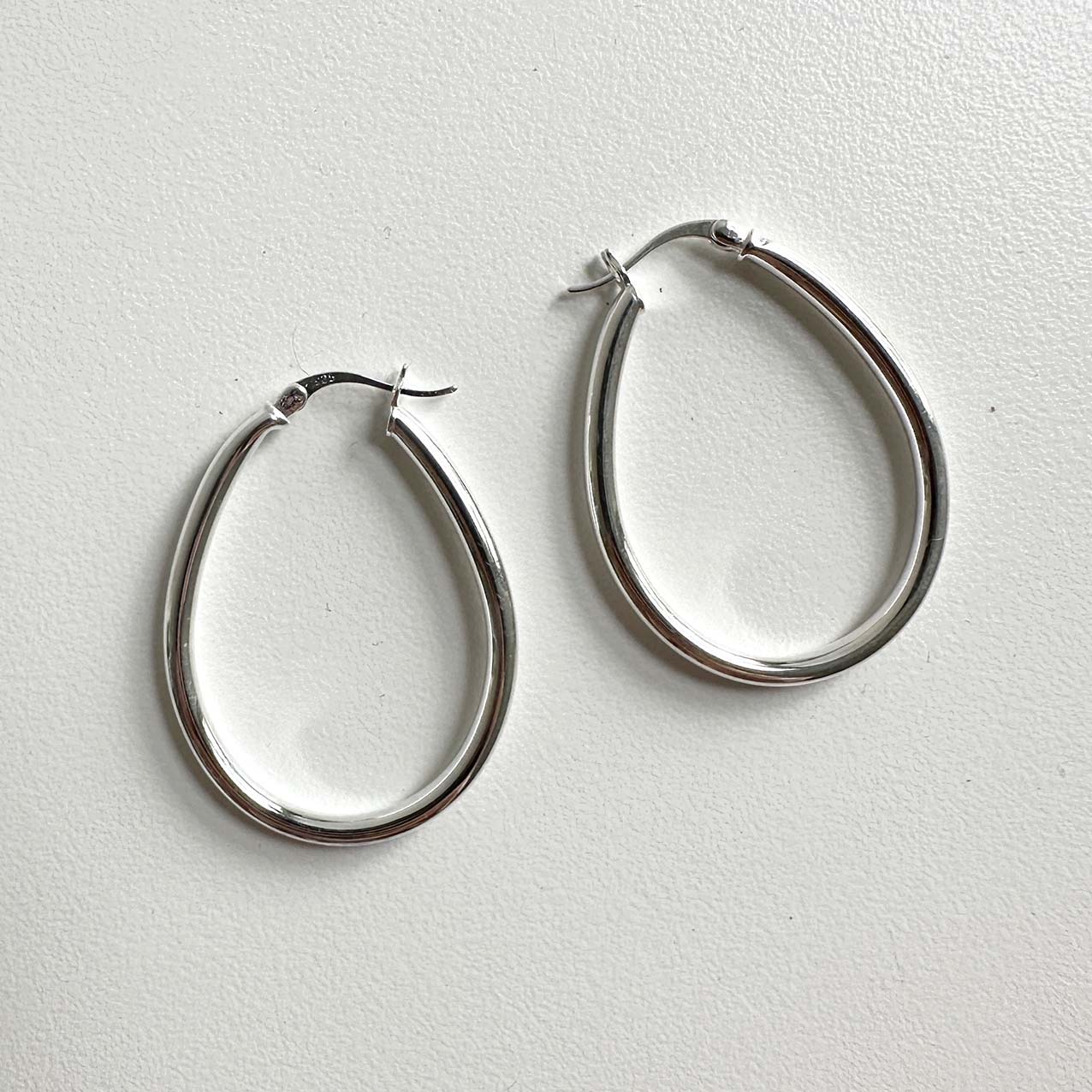 large hoop earrings 18k white gold plated sterling silver