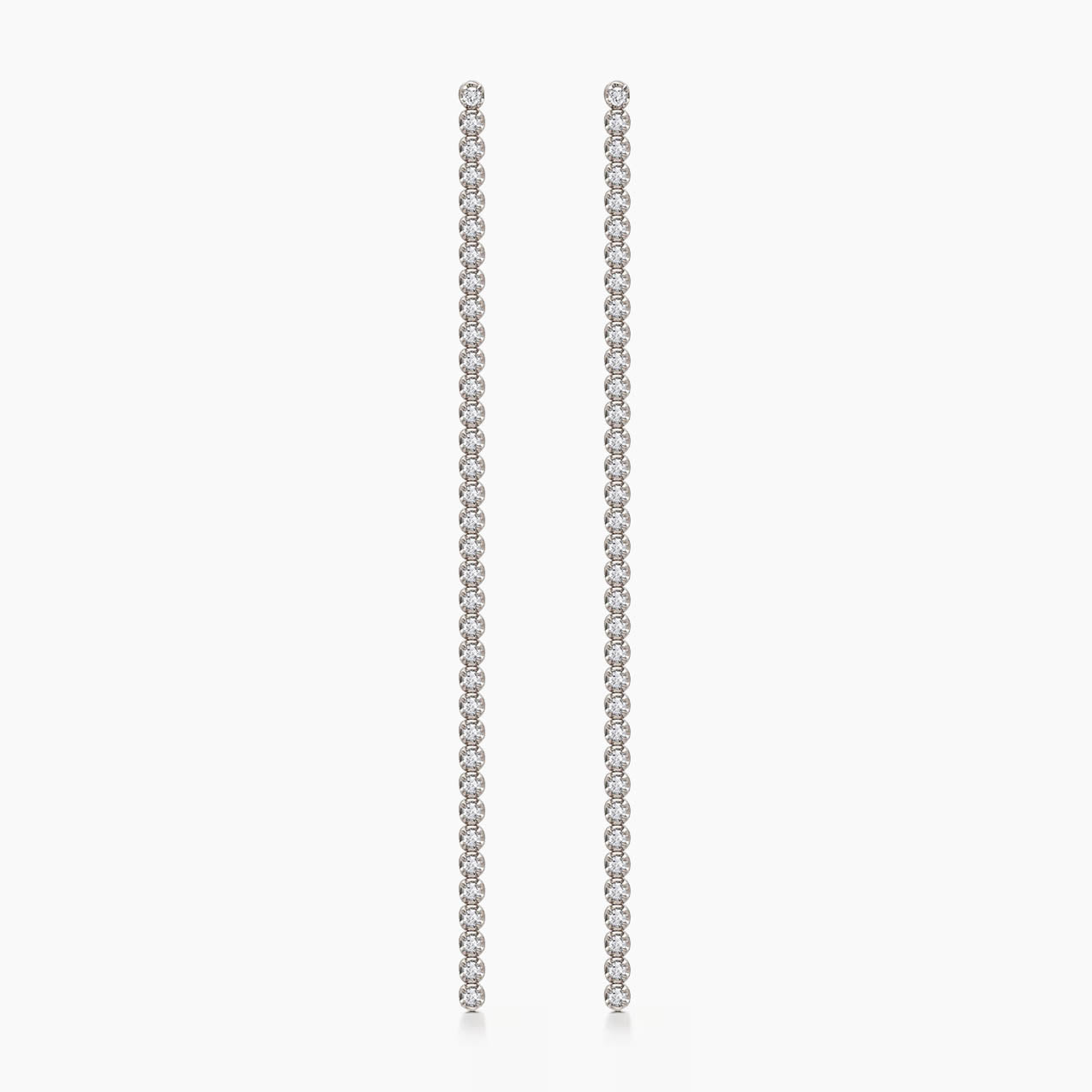 disco long tennis diamond earrings 18k white gold