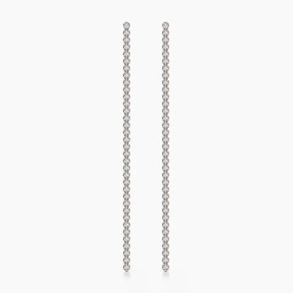 disco long tennis diamond earrings 18k white gold