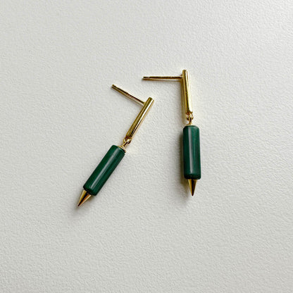 jullie malachite stick earrings in 18k gold plated sterling silver